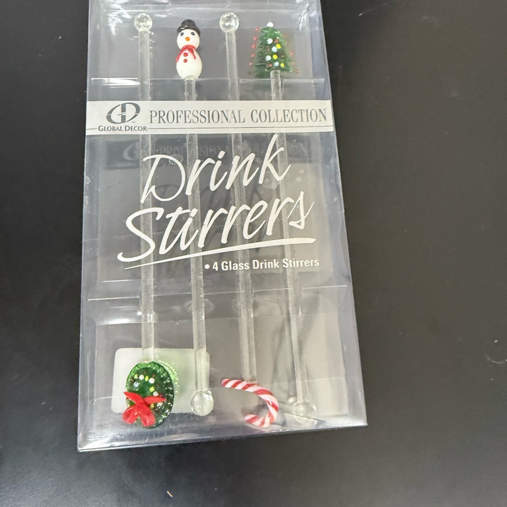 NEW in box Global‎ Decor Christmas Drink Stirrers Set